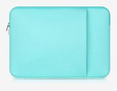 Laptop sleeve geschikt voor HP - soft touch - spatwaterdicht - Laptophoes - Met Ritssluiting - extra accessoiresvak - extra bescherming - met zijvak -14,6 inch  (MINT GROEN)