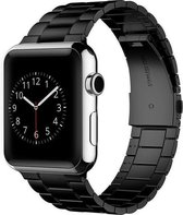 NCPS Bandje voor de Apple Watch Series 1/2/3/4/5/6/SE/7 42-44-45mm Horloge Bandje - Roestvrij staal - Horlogeband - Stainless Steel - Polsband - Vouwsluiting - Zwart