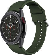 Samsung Galaxy Watch 4 - Luxe Silicone Bandje - Donkergroen - Large - 20mm