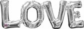folieballon Love 63 x 22 cm zilver