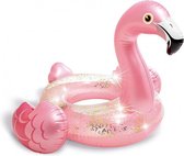 Opblaasdier Glitter Flamingo 89 cm vinyl roze/goud