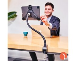 foto van GOOS-E - Tablethouder - iPad houder - Tablet houder - Tablet standaard - STERKE flexibele Hals - o.a. voor tafel, bureau en bed, iPad 9- 11 inch