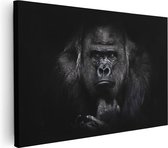 Artaza Canvas Schilderij Gorilla - Zwart Wit - 30x20 - Klein - Foto Op Canvas - Canvas Print