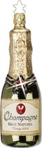 Groene Kerstboomhanger Champagne fles 12,5 cm - handgemaakt in Duitsland
