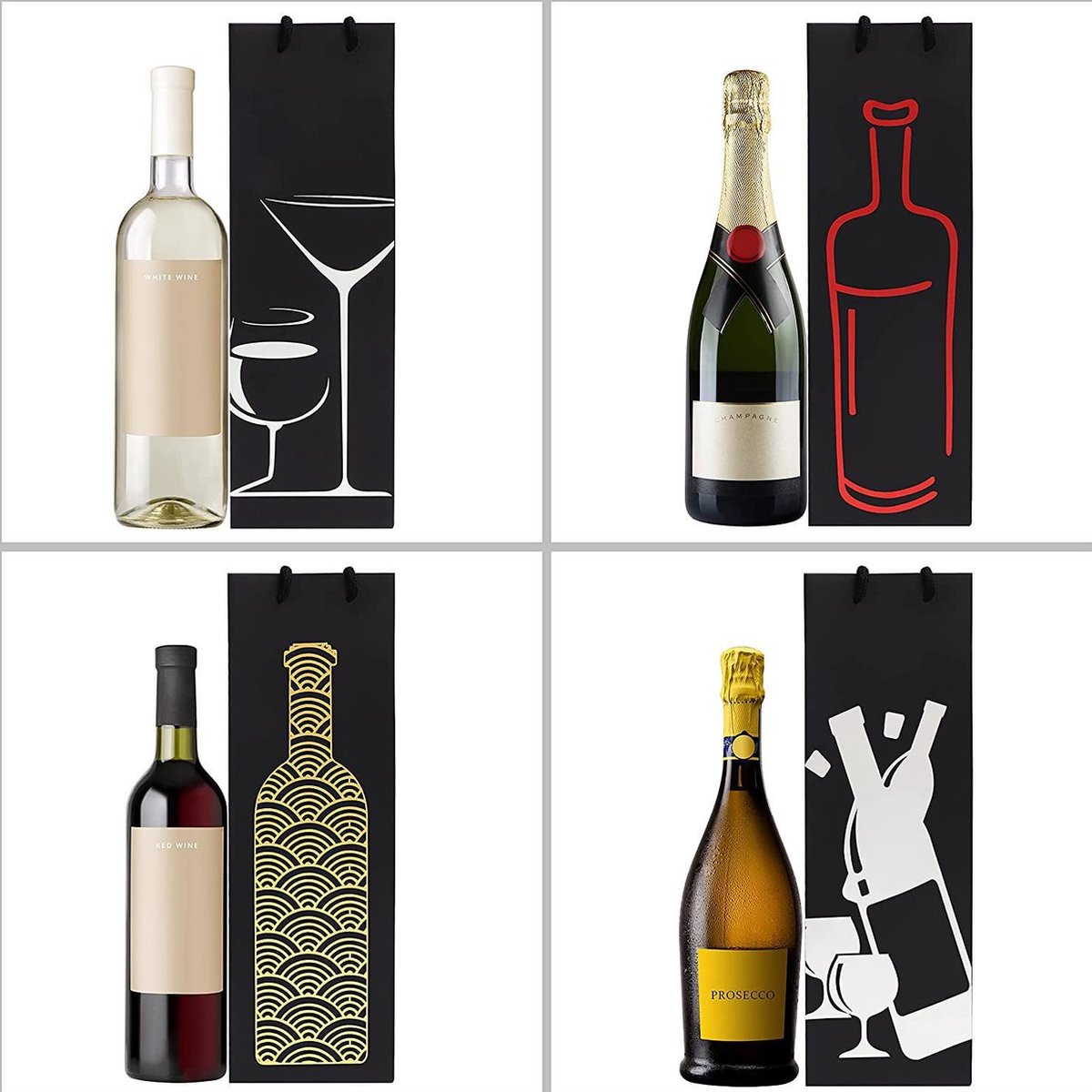 Capsule De Bouteille De Champagne Holographique 3D Futuriste Design Elegant Details Hypnotisants Blanc 980716 804099