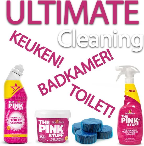 The Pink Stuff - Totaal pakket - Cleaner - Spray - Toiletreiniger - Badkamer - Keuken - Spoeling - Voordeel