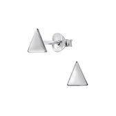 Joy|S - Zilveren petit driehoek oorbellen - 4 x 5 mm