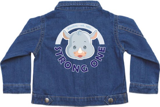 Foto: Pixeline spijkerjas rhino 18 24 maanden jacket denim spijkerjas neushoorn organisch katoen dierenprint pixeline casual