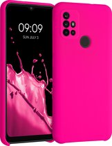 kwmobile telefoonhoesje voor Motorola Moto G30 / Moto G20 / Moto G10 - Hoesje met siliconen coating - Smartphone case in neon roze