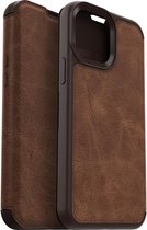 Otterbox - Strada Case wallet hoes - Geschikt voor iPhone 13 Pro - Bruin + Lunso Tempered Glass