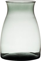 Trendoz Bloemenvaas Julia - Donkergrijs transparant - glas - D10 x H20 cm