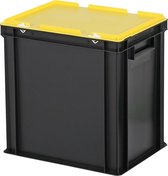 Combicolor dekselbak - 400x300xH415mm - zwart-geel