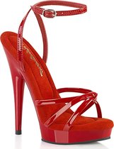 Fabulicious - SULTRY-638 Sandaal met enkelband, Paaldans schoenen - US 12 - 42 Shoes - Rood