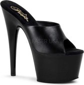 Adore-701 Exotic pump with peep toe black leather - (EU 40 = US 10) - Pleaser