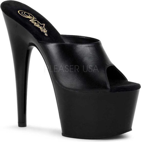 Adore-701 Exotic pump with peep toe black leather - (EU 42,5 = US 12) - Pleaser