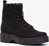 Sprox dames veterboots met plateauzool - Zwart - Maat 37