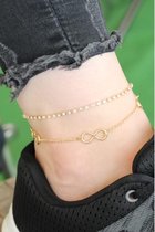 Khoshal Enkelbandje Vrouwen | Fashion | One Size | Cadeau | 1-Delig | Goud| Metaal |