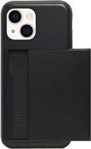 ADEL Kunststof Back Cover Hardcase Hoesje Geschikt voor iPhone 13 - Pasjeshouder Zwart