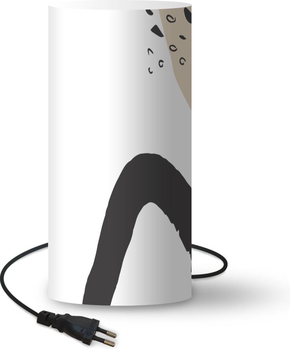 Lamp - Nachtlampje - Tafellamp slaapkamer - Zomer - Abstract - Wit - 33 cm hoog - Ø15.9 cm - Inclusief LED lamp