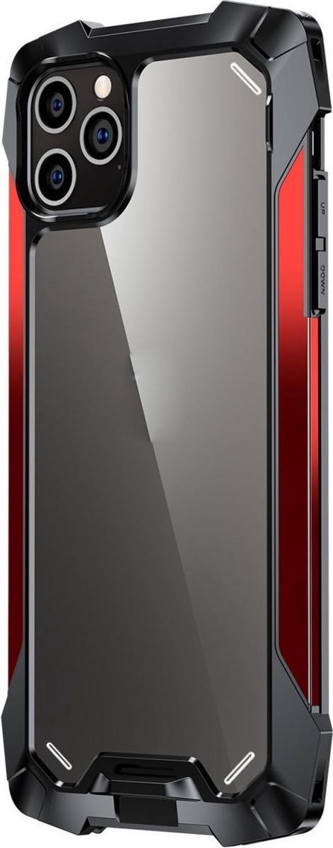 R-Just Metal Airbag iPhone 11 Pro Max Hoesje Schokbestendig Rood