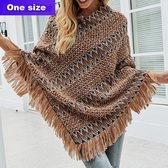 Fijn gebreid tassel dames vest - Knitted - Poncho - Cardigan - shawl - One size - Bohemian ibiza stijl - franjes