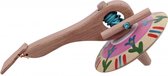 spinningtol hout 16 cm cr√®me/roze