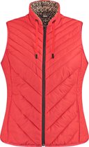 SAMOON Dames Omkeerbare bodywarmer met animal print Power Red-54