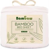 Bamboe Hoeslaken | 2-Persoons Eco Hoeslaken 140cm bij 200cm | Wit | Luxe Bamboe Beddengoed | Hypoallergeen Hoeslaken | Puur Bamboe Viscose Rayon Hoeslaken | Ultra-ademende Stof | B