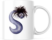 Halloween Monster Mok Letter "S" | Halloween Decoratie | Grappige Cadeaus | Koffiemok | Koffiebeker | Theemok | Theebeker