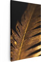 Artaza Canvas Schilderij Gouden Veer  - 60x90 - Foto Op Canvas - Canvas Print