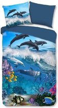 dekbedovertrek Andre 140 x 220 cm katoen blauw
