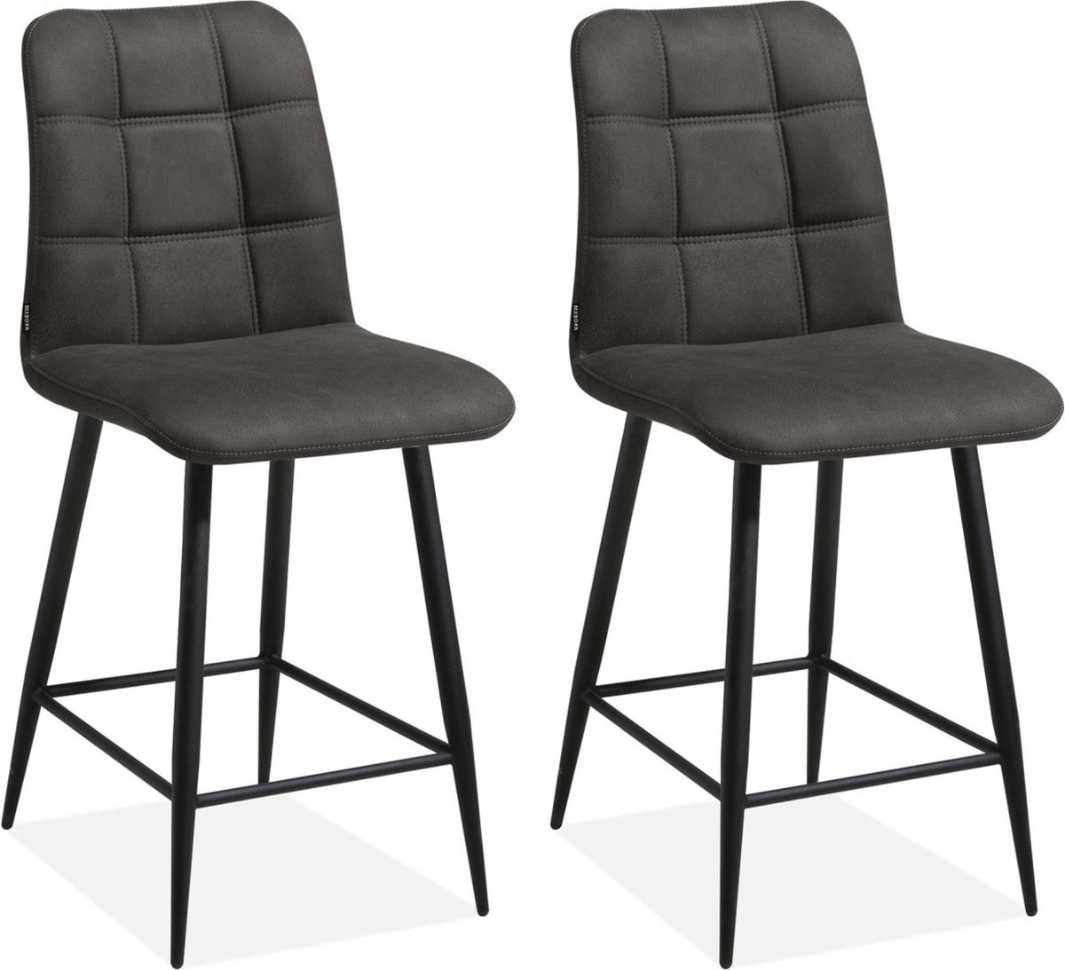 Barstoel Dex - Antraciet (set van 2 stoelen)