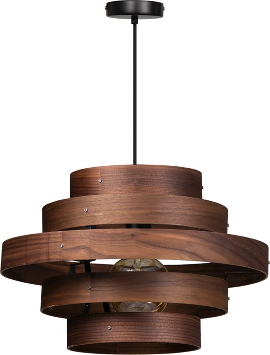 ETH Hanglamp - Plafondlamp Walnut hout - metaal