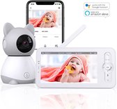 Babyfoon Met Camera en App - BELOOVD - Smart Baby Monitor met VOX - Wifi - Dual Mode - FULL HD Scherm - Babyfoons