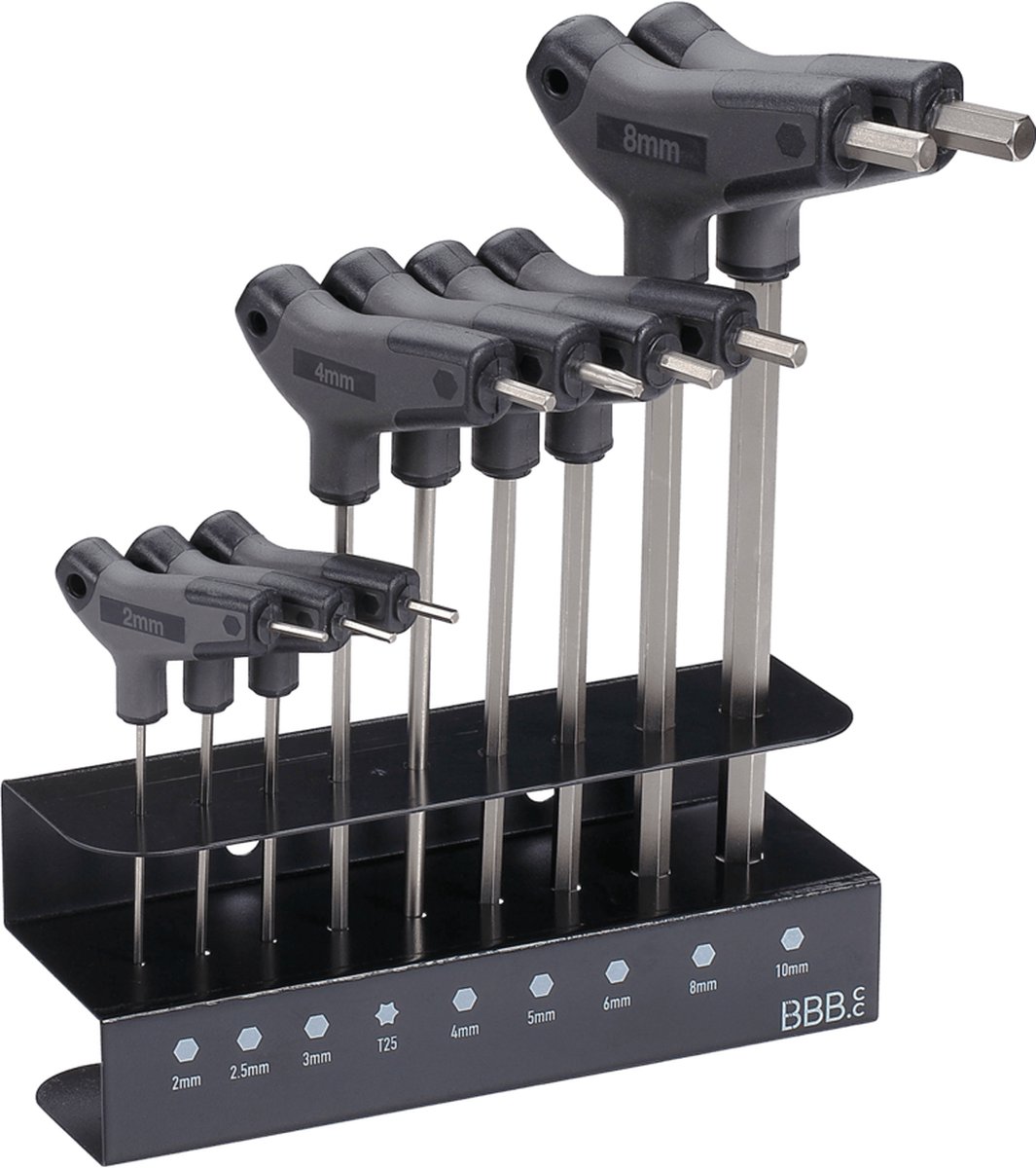 BBB Cycling Inbussleutelset Fiets Gereedschapsset met Inbussleutels en Torx T25 - Inlcusief Houder - Hex-T Set BTL-45S
