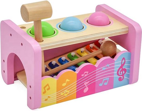 ZaciaToys en Xylofoon - - Roze Hout 6-delig - Houtenspeelgoed -... | bol.com