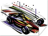 Une illustration d'une voiture de Formule 1 en différentes couleurs affiche 80x60 cm - Tirage photo sur Poster (décoration murale salon / chambre)