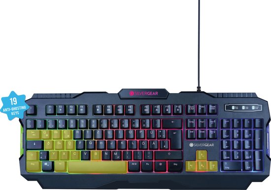 Silvergear QWERTZ Gaming Toetsenbord - German Keyboard - RGB - Zwart - Silvergear
