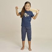 Charlie Choe Meisjes Pyjama Set Driekwart - E39043-41 - Blauw Palmboom - 134/140