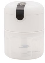 George Napoli Mini Hakmolen - Mini Blender - Mini Foodprocessor- Hakmolen Electrisch - Babyvoeding Blender - RVS - Waterbestendig - Antislip - Draadloos - ø 9,5 x 11,5 cm - Wit