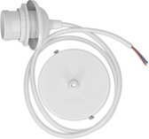 kwmobile Luminaire E27 avec cordon - Douille pour lampe suspendue - Raccord E27 complet avec cordon lumineux de 80 cm - Avec anneau de montage et plafonnier - Wit