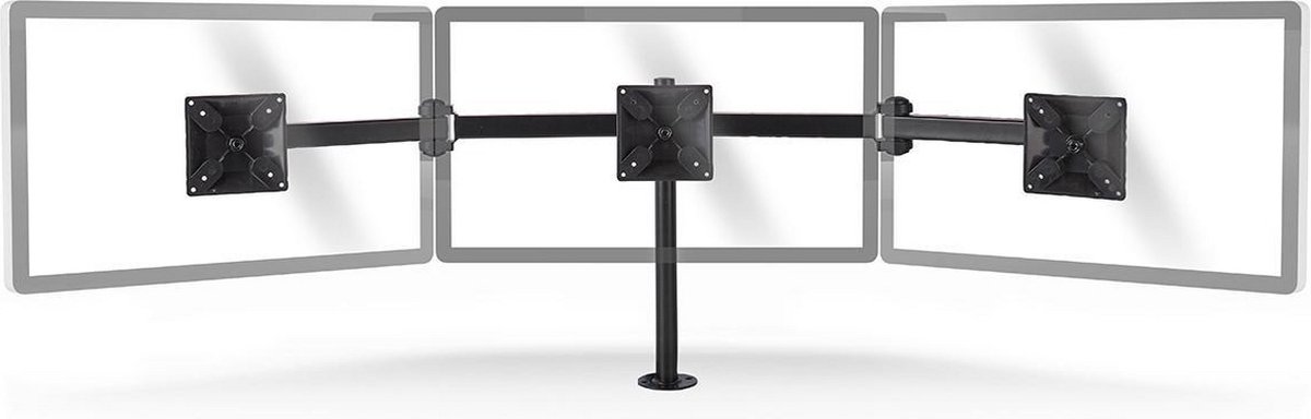 Nedis Monitorbeugel voor Bureaus | 3 Scherm(en) | 14-24 " | 75x75 / 100x100 | Draai- en Kantelbaar