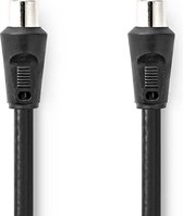 Nedis Coaxkabel | IEC (Coax) Male | IEC (Coax) Male | Vernikkeld | 90 dB | 75 Ohm | Dubbel Afgeschermd | 1.50 m | Rond | PVC | Zwart | Envelop
