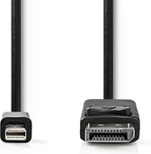 Nedis Mini DisplayPort-Kabel | DisplayPort 1.2 | Mini-DisplayPort Male | DisplayPort Male | 21.6 Gbps | Vernikkeld | 2.00 m | Rond | PVC | Zwart | Label