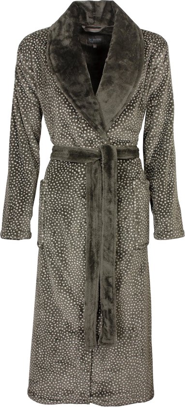 Irresistible Dames badjas - Fleece - Sjaalkraag - Bruin - Maat L