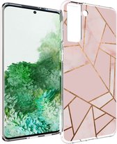 iMoshion Design voor de Samsung Galaxy S21 Plus hoesje - Grafisch Koper - Roze / Goud