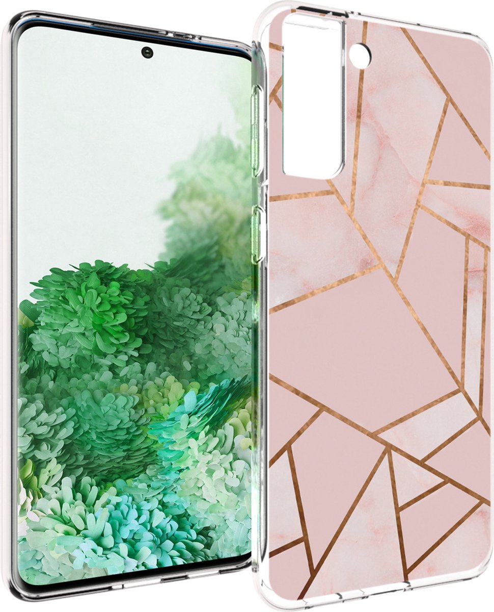 iMoshion Hoesje Geschikt voor Samsung Galaxy S21 Plus Hoesje Siliconen - iMoshion Design hoesje - Roze / Meerkleurig / Goud / Pink Graphic