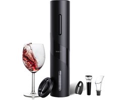 Vivid Green Elektrische kurkentrekker - Wijnopener - Wijn opener accessoires - Elektrisch - Set - Deluxe - Zwart