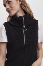 Vero Moda Trui Vmmyrna Sl Cropped Highneck  Zip Ve 10254342 Black Dames Maat - XL