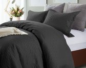 Sleeps  Bedsprei Way  zwart  260x250 cm + 2 Kussenslopen - 100% Microvezel - Zachte kwaliteit - Strijkvrij -